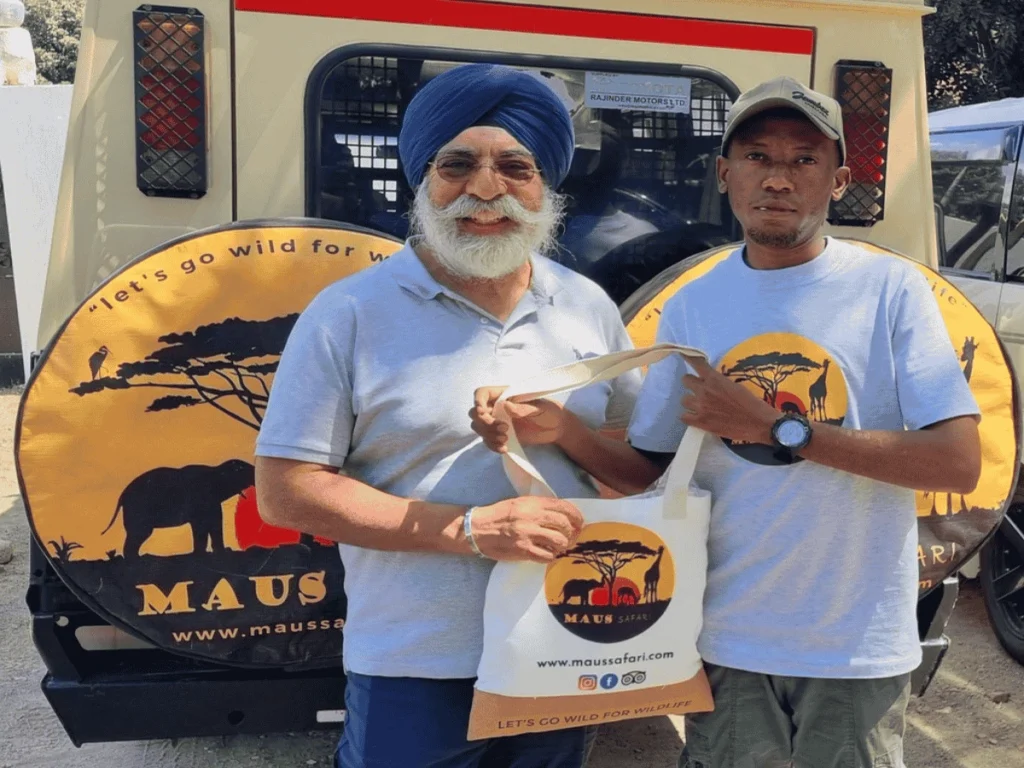 Picture 3 Day Tanzania Safari 01, Owner Solomon Wilson with a safari Traveler.