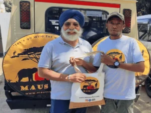 Picture 3 Day Tanzania Safari 01, Owner Solomon Wilson with a safari Traveler.